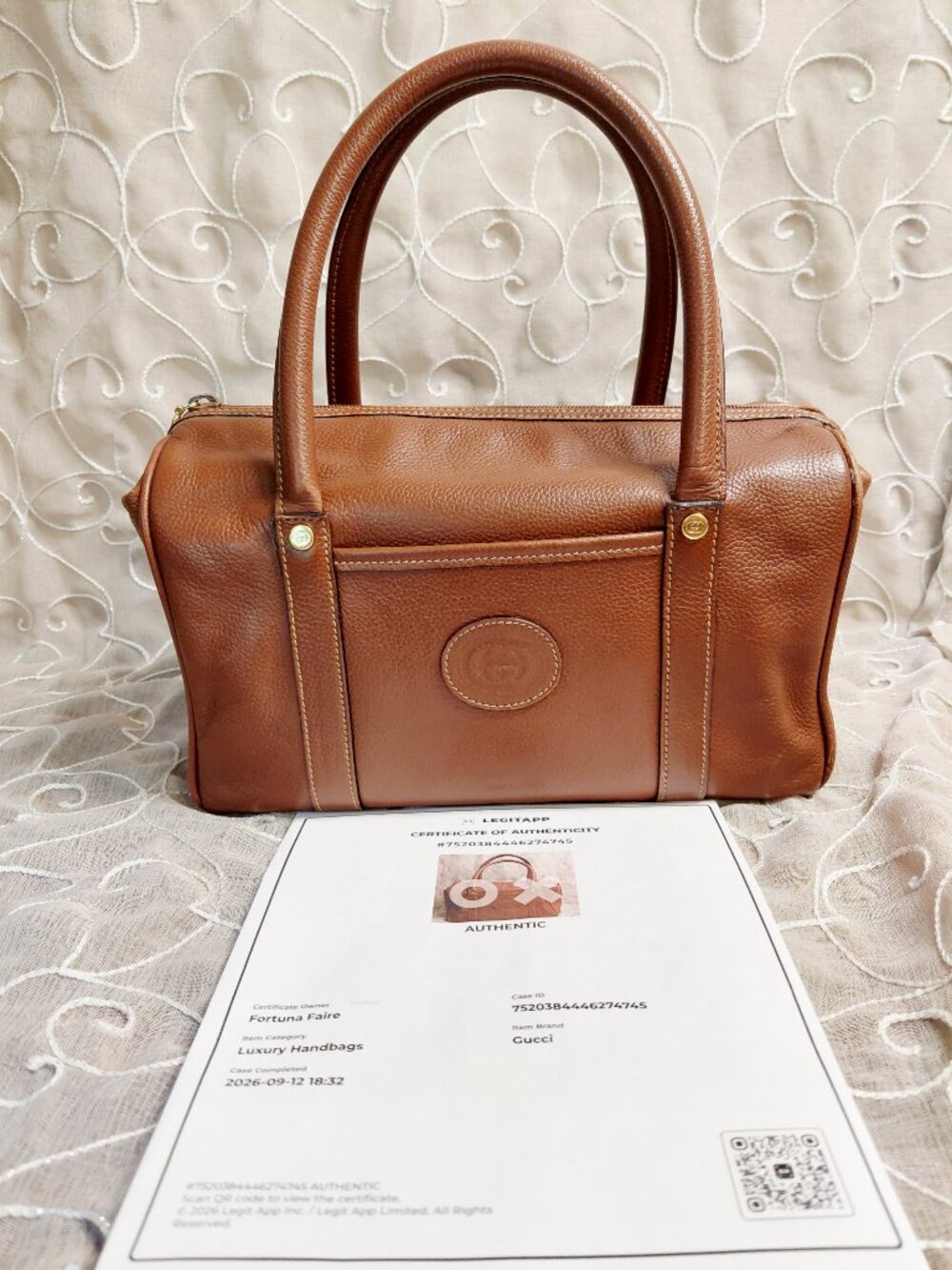 Vintage Gucci Brown Leather Boston Bag - Picture 15 of 15